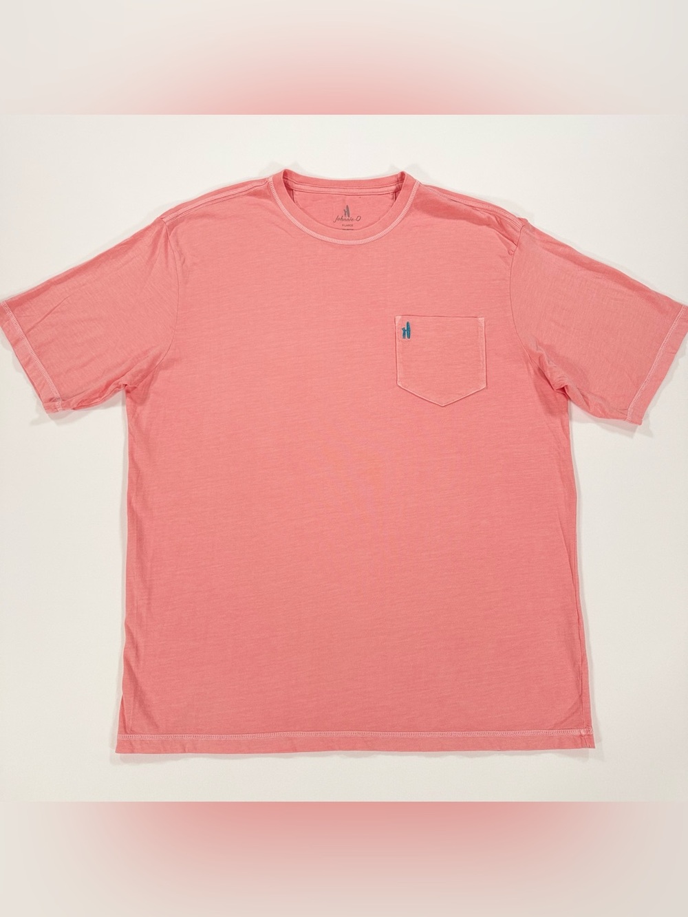 johnnie-O Mens XL Dale Pocket T-Shirt Short Sleeve Coral Pink Cotton Modal Tee